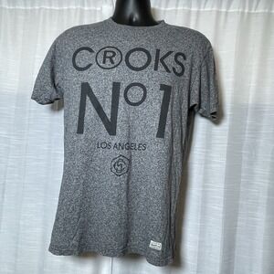 Crooks & Castles Graphic T-Shirt Men Medium Gray Streetwear Logo Tee